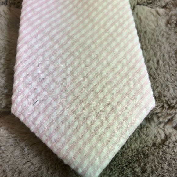 NWOT Boys Pink & White Seer Sucker Tie Class Club Gold Label. Spring/Easter - Picture 6 of 8